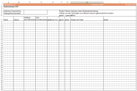 Fahrtenbuchvorlage mit Excel