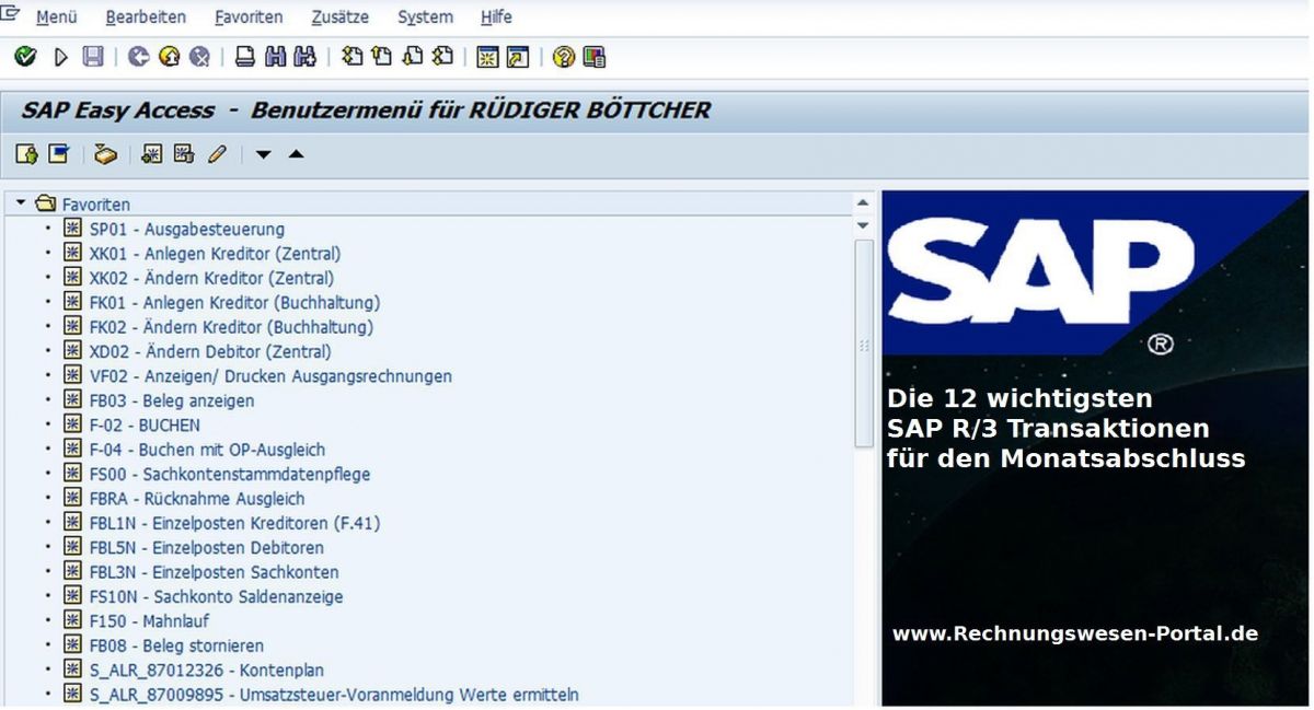 Die 12 wichtigsten SAP R/3 Transaktionen für den Monatsabschluss